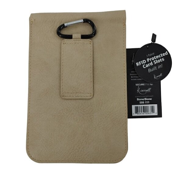 K CARROLL Harper Bone Vegan Leather RFID  Protection Crossbody  Belt Bag NWT - Picture 3 of 5